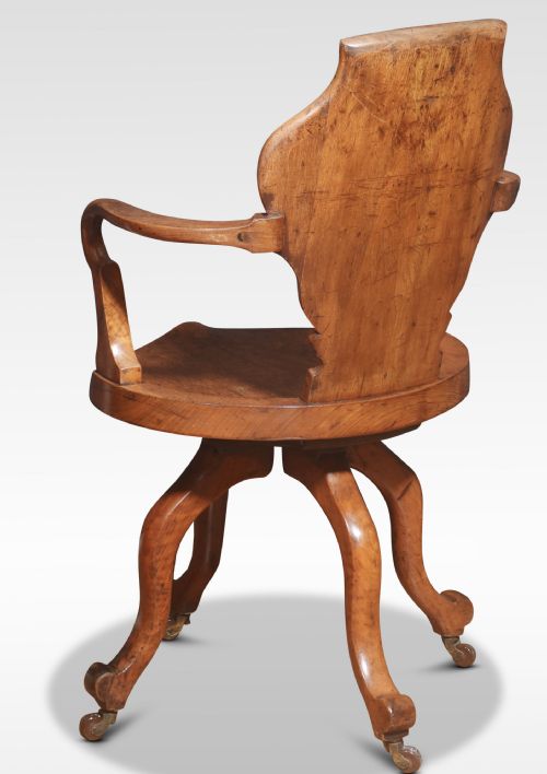 OAK OFFICE REVOLVING DESK CHAIR - ADDITIONAL PHOTO 5