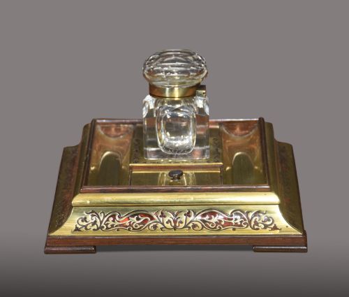 BOULLE BRASS INKSTAND - ADDITIONAL PHOTO 4