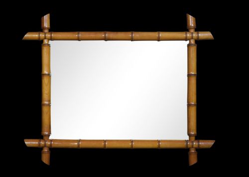 19th century bamboo wall mirror - CATEGORY: ANTIQUE MIRRORS - DATED 19TH CENTURY