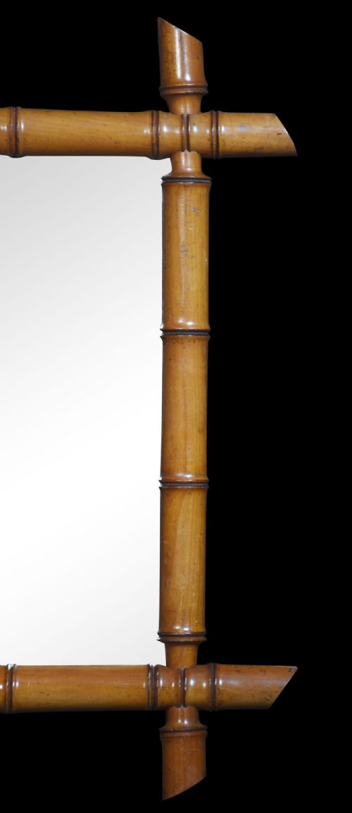 19TH CENTURY BAMBOO WALL MIRROR - ADDITIONAL PHOTO 2