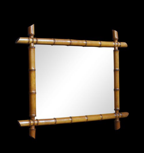 19TH CENTURY BAMBOO WALL MIRROR - ADDITIONAL PHOTO 3