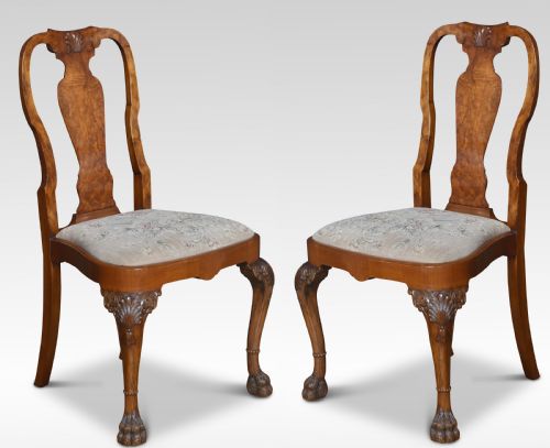 SET OF TEN WALNUT GEORGE II STYLE DINING CHAIRS - ADDITIONAL PHOTO 6
