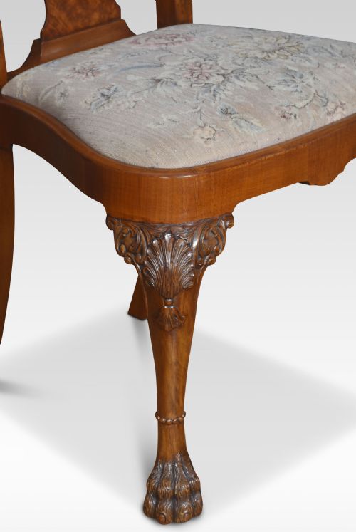 SET OF TEN WALNUT GEORGE II STYLE DINING CHAIRS - ADDITIONAL PHOTO 7