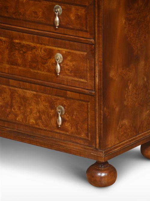 PAIR OF BACHELORS FIGURED WALNUT CHEST OF DRAWERS - ADDITIONAL PHOTO 1