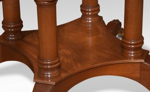 MAHOGANY BRASS INLAID CIRCULAR DINING TABLE - ADDITIONAL PHOTO 4