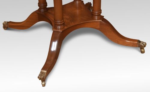 MAHOGANY BRASS INLAID CIRCULAR DINING TABLE - ADDITIONAL PHOTO 6