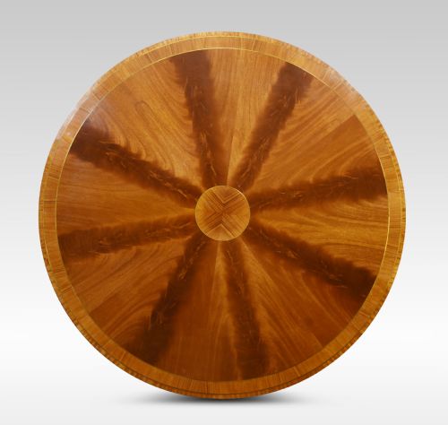 MAHOGANY BRASS INLAID CIRCULAR DINING TABLE - ADDITIONAL PHOTO 7
