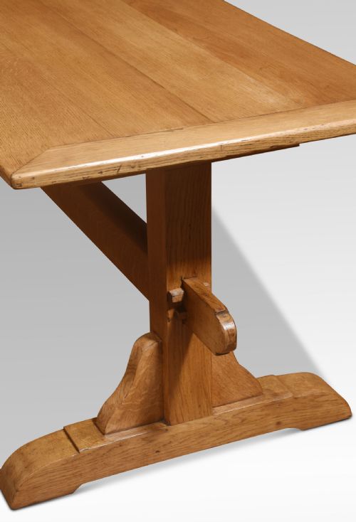LARGE OAK PLANK TOP REFECTORY TABLE - ADDITIONAL PHOTO 4