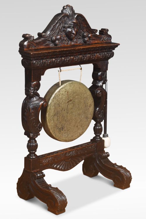 CARVED OAK DINNER GONG - ADDITIONAL PHOTO 5