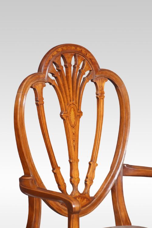 SHERATON REVIVAL SATINWOOD ARMCHAIR - ADDITIONAL PHOTO 1