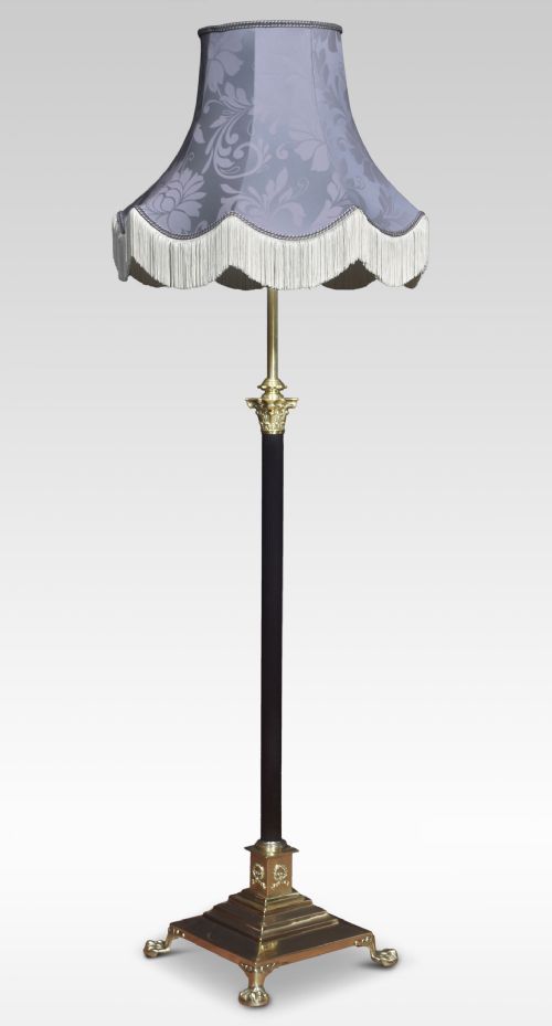 brass standard lamp - CATEGORY: ANTIQUE LIGHTING - DATED 19TH CENTURY