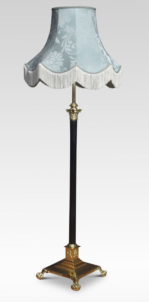 19th century brass standard lamp - CATEGORY: ANTIQUE LIGHTING - DATED 19TH CENTURY
