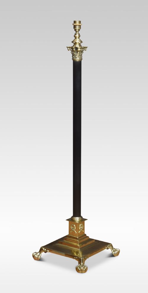 19TH CENTURY BRASS STANDARD LAMP - ADDITIONAL PHOTO 4