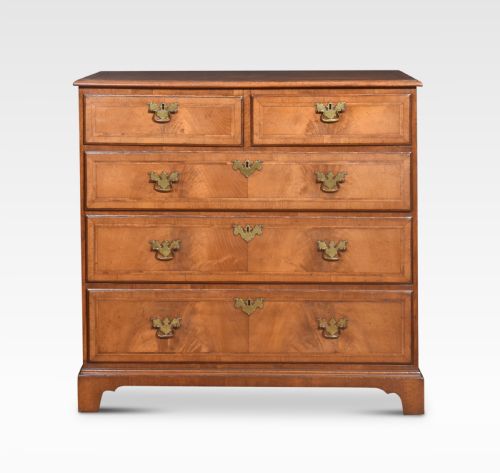 georgian revival walnut chest of drawers - CATEGORY: ANTIQUE CHEST OF DRAWERS - DATED 19TH CENTURY