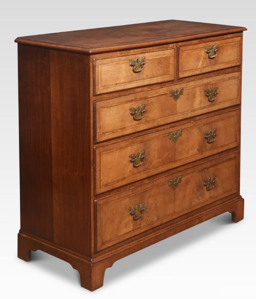 GEORGIAN REVIVAL WALNUT CHEST OF DRAWERS - ADDITIONAL PHOTO 4