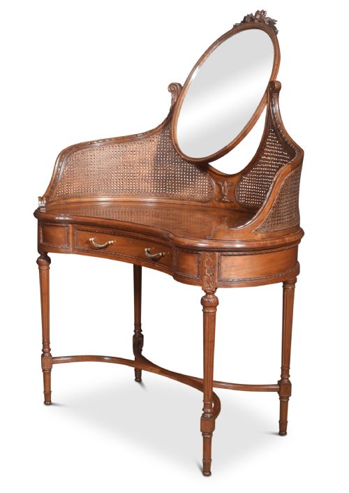 WALNUT KIDNEY SHAPED DRESSING TABLE - ADDITIONAL PHOTO 4
