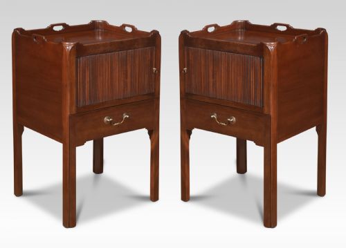 pair of george iii style bedside cabinets - CATEGORY: ANTIQUE CUPBOARDS - DATED 1910