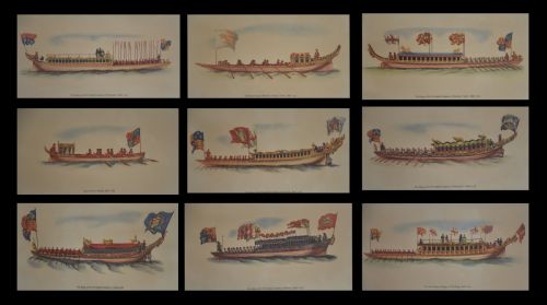 set of nine lithographs - CATEGORY: ANTIQUE ART - DATED 1900