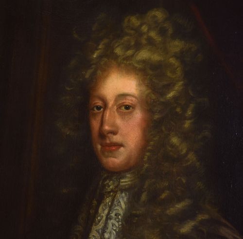 OIL ON CANVAS PORTRAIT OF SIR EDWARD LONGVILLE - ADDITIONAL PHOTO 2