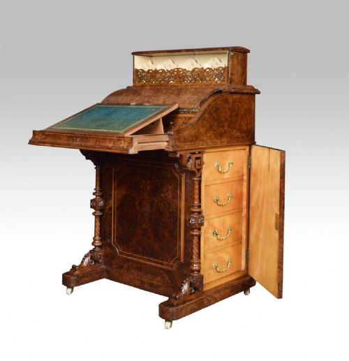 BURR WALNUT POPUP DAVENPORT - ADDITIONAL PHOTO 1