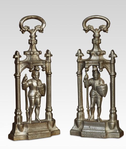 pair of cast iron door stops - CATEGORY: ANTIQUE MISCELLANEOUS - DATED 19TH CENTURY