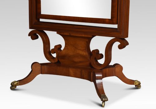 REGENCY MAHOGANY CHEVAL MIRROR - ADDITIONAL PHOTO 1