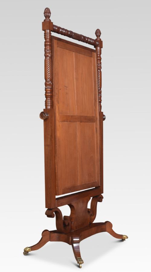 REGENCY MAHOGANY CHEVAL MIRROR - ADDITIONAL PHOTO 2