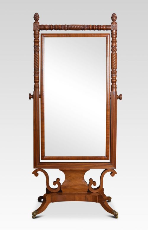 REGENCY MAHOGANY CHEVAL MIRROR - ADDITIONAL PHOTO 4