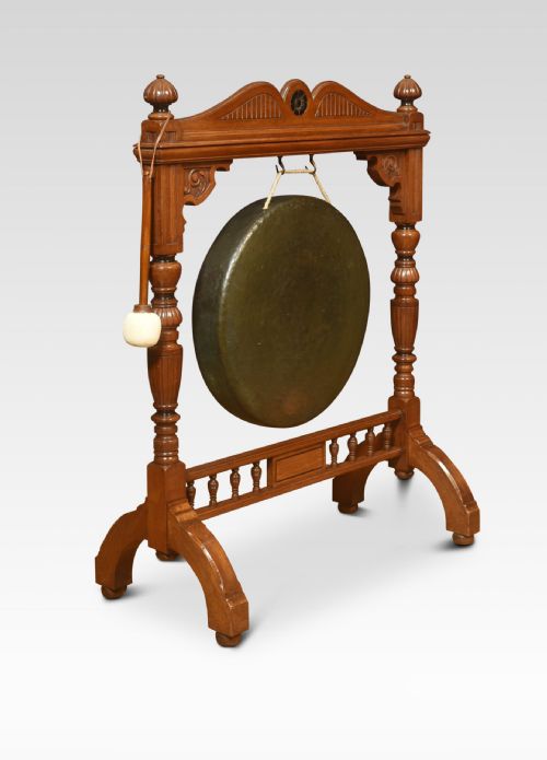 large walnut framed dinner gong - CATEGORY: ANTIQUE MISCELLANEOUS - DATED 1900