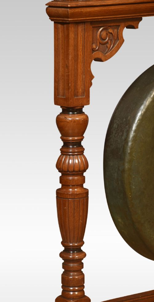 LARGE WALNUT FRAMED DINNER GONG - ADDITIONAL PHOTO 2