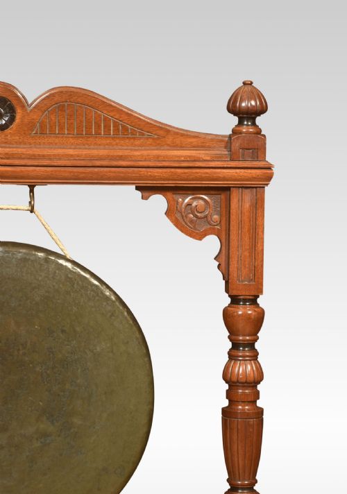 LARGE WALNUT FRAMED DINNER GONG - ADDITIONAL PHOTO 3