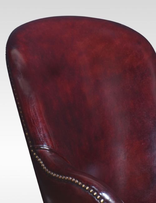 LEATHER REVOLVING LIBRARY TUB CHAIR - ADDITIONAL PHOTO 1