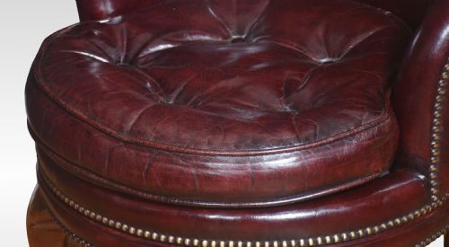 LEATHER REVOLVING LIBRARY TUB CHAIR - ADDITIONAL PHOTO 6