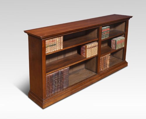 PAIR OF WALNUT DWARF OPEN BOOKCASES - ADDITIONAL PHOTO 3