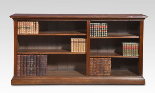 PAIR OF WALNUT DWARF OPEN BOOKCASES - ADDITIONAL PHOTO 4