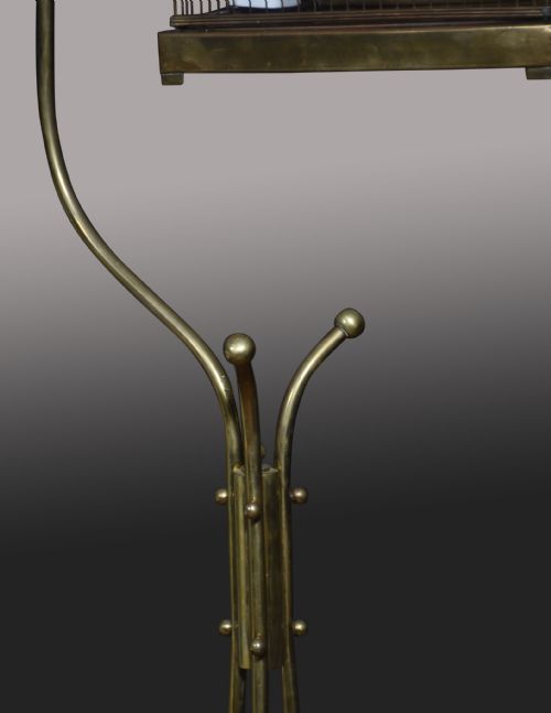 ART NOUVEAU BRASS HANGING BIRD CAGE - ADDITIONAL PHOTO 1
