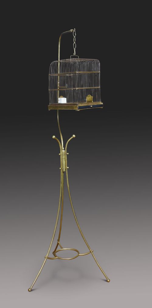 ART NOUVEAU BRASS HANGING BIRD CAGE - ADDITIONAL PHOTO 3