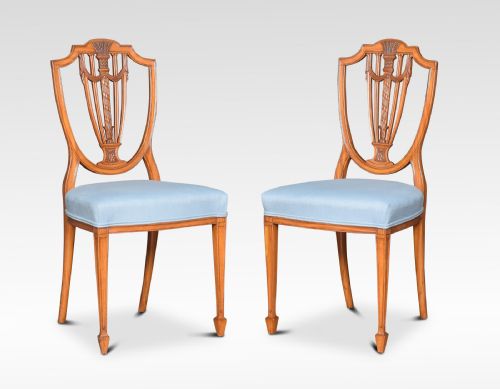 SET OF FOUR GEORGIAN REVIVAL SATINWOOD SIDE CHAIRS - ADDITIONAL PHOTO 1