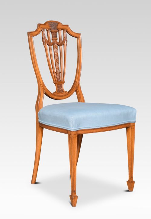 SET OF FOUR GEORGIAN REVIVAL SATINWOOD SIDE CHAIRS - ADDITIONAL PHOTO 3