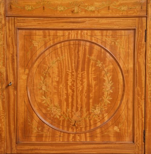 SATINWOOD SHERATON REVIVAL INLAID SIDE CABINET - ADDITIONAL PHOTO 1
