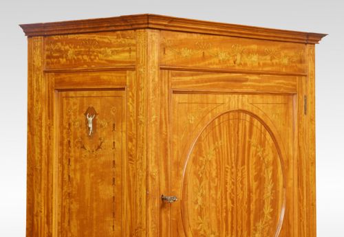 SATINWOOD SHERATON REVIVAL INLAID SIDE CABINET - ADDITIONAL PHOTO 4