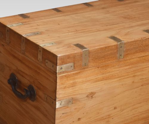 BRASS BOUND CAMPHOR WOOD BOX - ADDITIONAL PHOTO 1
