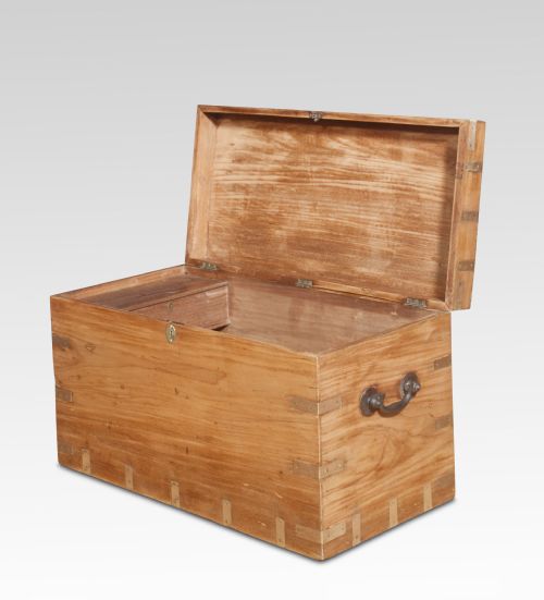 BRASS BOUND CAMPHOR WOOD BOX - ADDITIONAL PHOTO 2