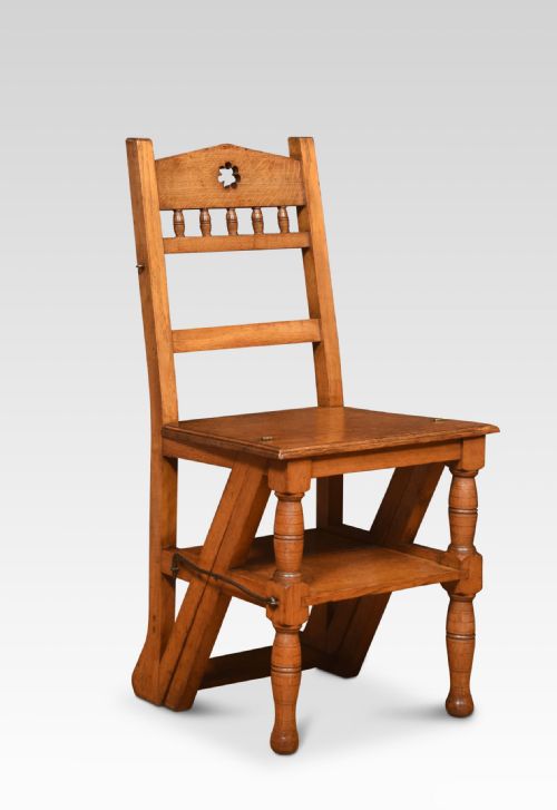 oak metamorphic chair - CATEGORY: ANTIQUE CHAIRS - DATED 19TH CENTURY