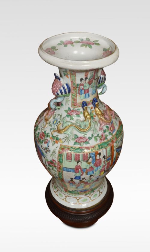 cantonese famille rose vases - CATEGORY: ANTIQUE VASES - DATED 19TH CENTURY