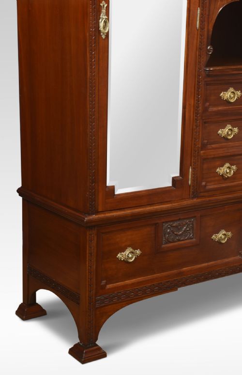 CARVED MAHOGANY COMPACTUM WARDROBE - ADDITIONAL PHOTO 9