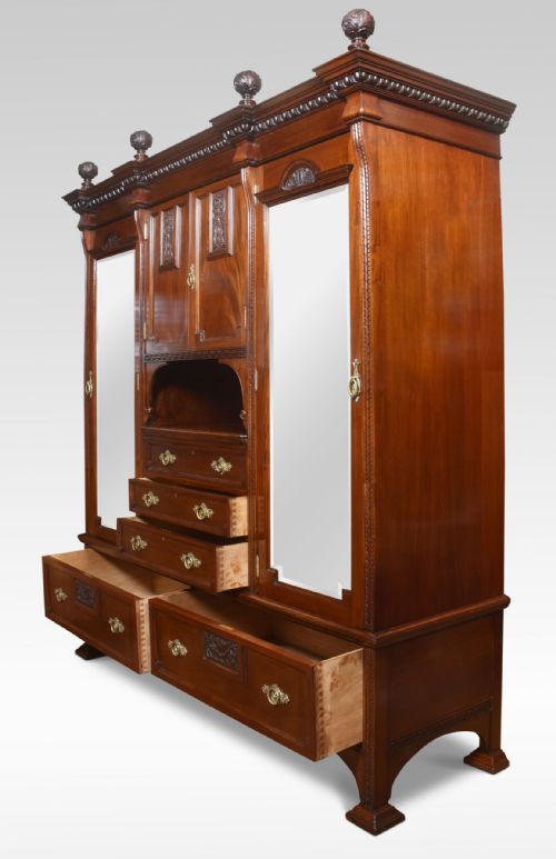 CARVED MAHOGANY COMPACTUM WARDROBE - ADDITIONAL PHOTO 10