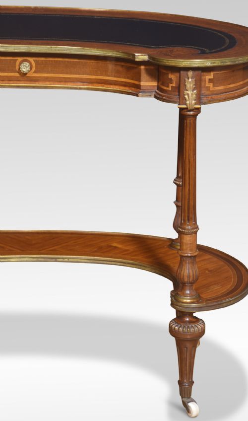 WALNUT KIDNEY SHAPED WRITING TABLE - ADDITIONAL PHOTO 4