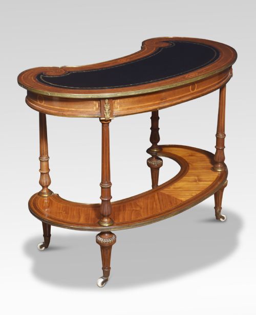 WALNUT KIDNEY SHAPED WRITING TABLE - ADDITIONAL PHOTO 6