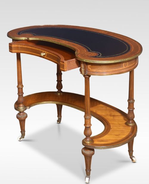 WALNUT KIDNEY SHAPED WRITING TABLE - ADDITIONAL PHOTO 7
